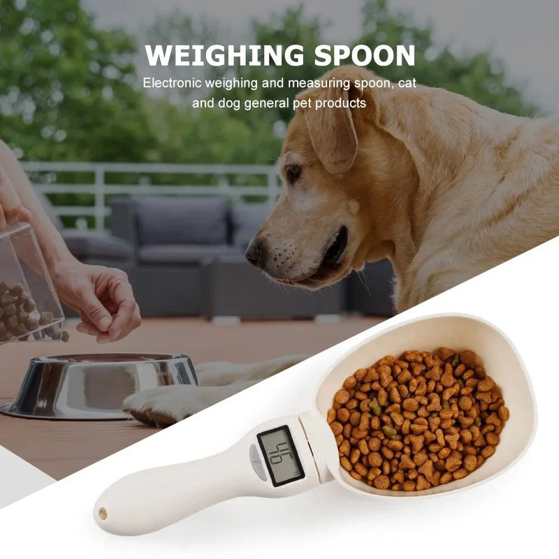 Colher de medição de alimentos para animais de estimação; Copo de medição eletrônico de alimentos para cães e gatos; Balança de colher digital; Balança de alimentos para cozinha com ecrã LED