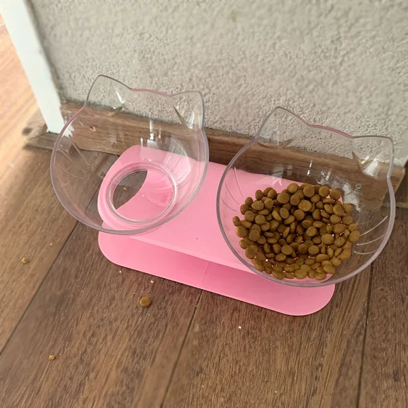 Tigela dupla antiderrapante para gatos; Tigela para cães com suporte; Tigela de água para gatos alimentadores de comida para cães; Alimentador de produtos; Suprimentos