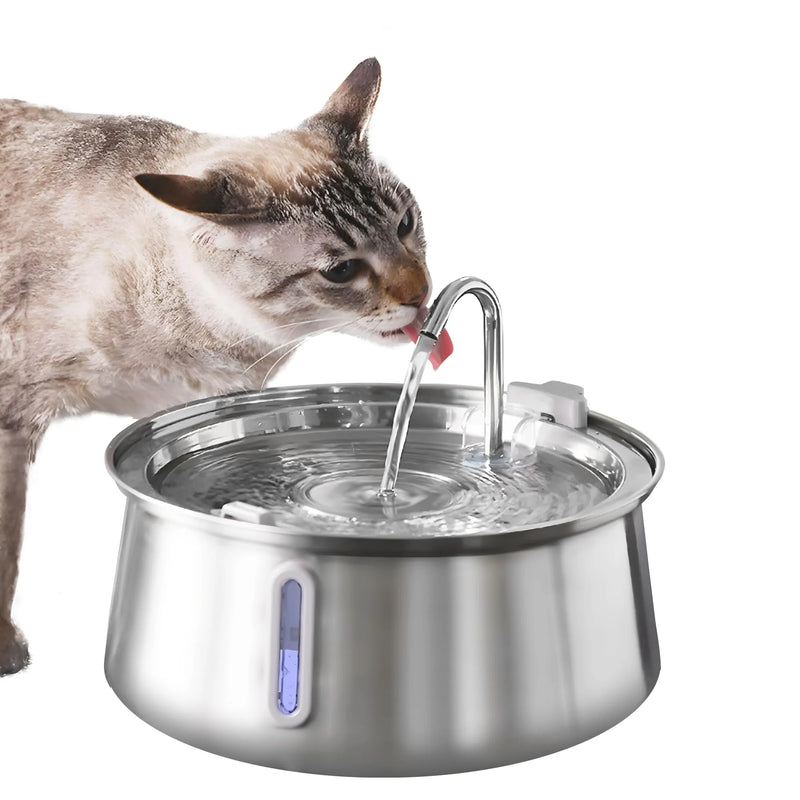 Bebedouro automático para gatos, 4l, aço inoxidável, dispensador de água para gatos, bomba ultrassilenciosa, fonte de bebida para vários animais de estimação