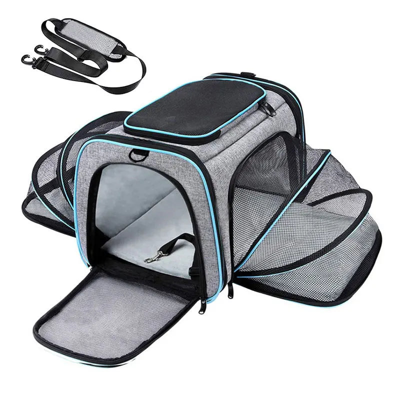 Transportadores para animais de estimação; Mochila portátil, respirável, dobrável; Saco de ombro, transporte para cães e gatos; Bolsa de transporte para animais de estimação