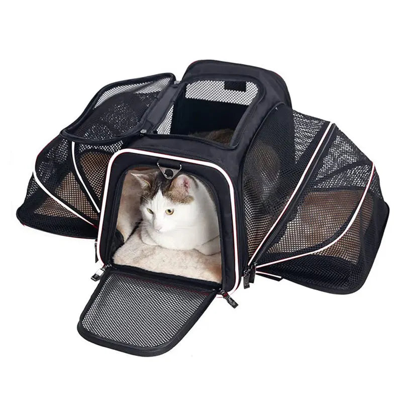 Transportadores para animais de estimação; Mochila portátil, respirável, dobrável; Saco de ombro, transporte para cães e gatos; Bolsa de transporte para animais de estimação