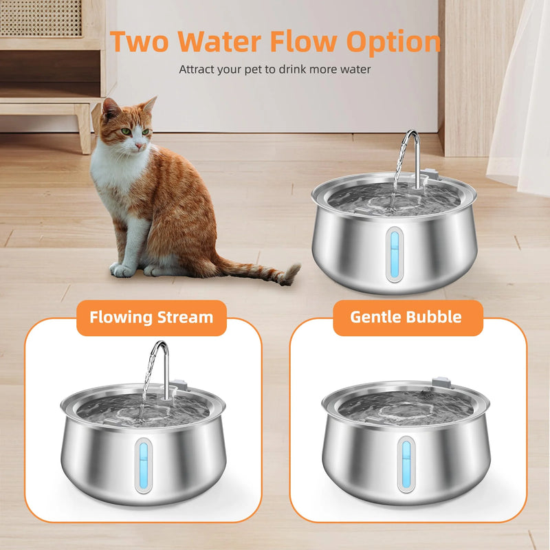 Bebedouro automático para gatos, 4l, aço inoxidável, dispensador de água para gatos, bomba ultrassilenciosa, fonte de bebida para vários animais de estimação